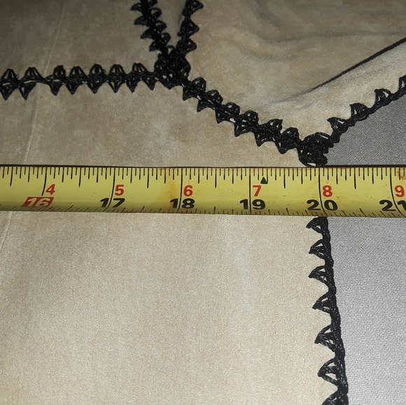 Louis Dell Olio creme black jacket patchwork boho 100% suede long sleeve vintage - Picture 6 of 12